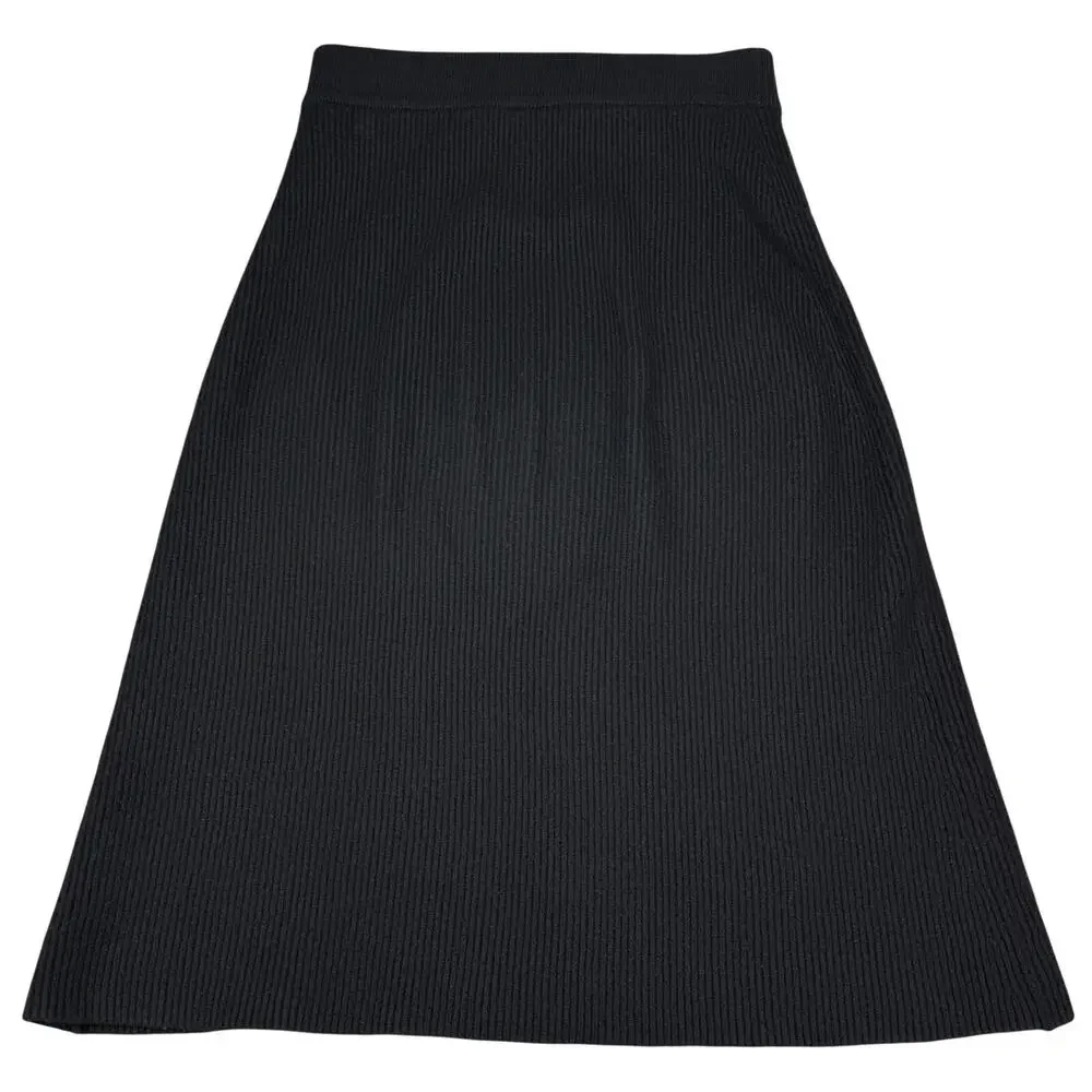 SEZANE Naella Wool Blend Skirt Black Size Medium - Picture 8 of 8